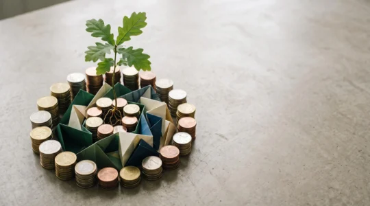 Illustration symbolique d'une allocation patrimoniale équilibrée entre sécurité et croissance