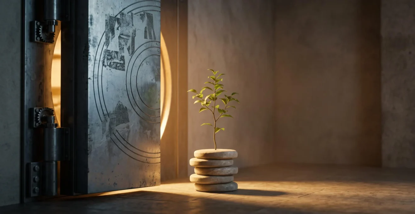 Illustration symbolique d'un capital protégé qui croît de manière stable et sécurisée, représentant le fonds en euros