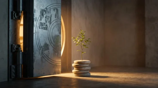 Illustration symbolique d'un capital protégé qui croît de manière stable et sécurisée, représentant le fonds en euros