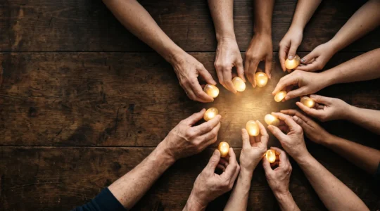 Illustration symbolique de mains unies représentant la collecte collective de dons pour une cause
