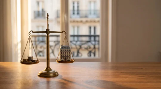 Balance symbolisant l'équilibre entre le coût d'un prêt bancaire et les économies réalisées grâce à la négociation