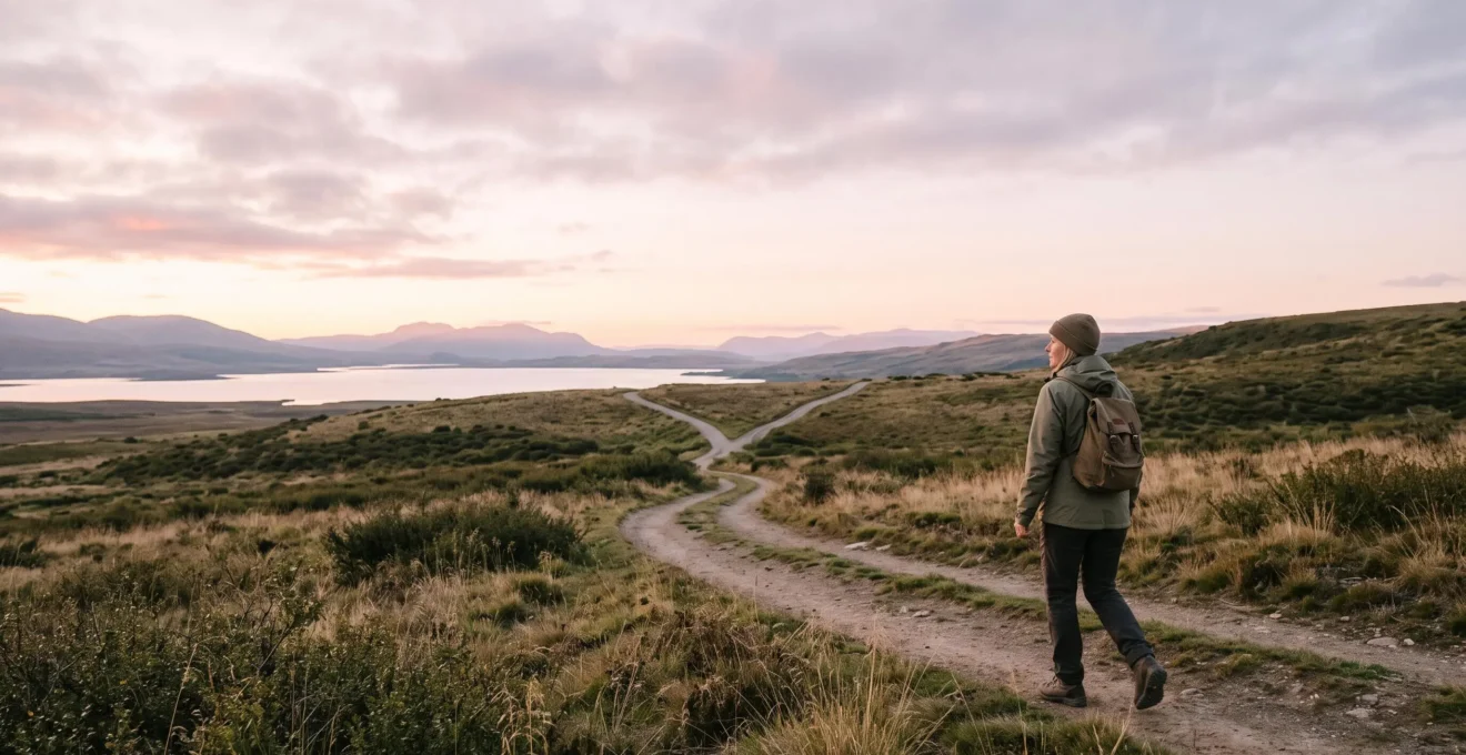 Un chemin lumineux traversant un paysage minimaliste au lever du jour, symbolisant une stratégie de placement construite sur les dix prochaines années